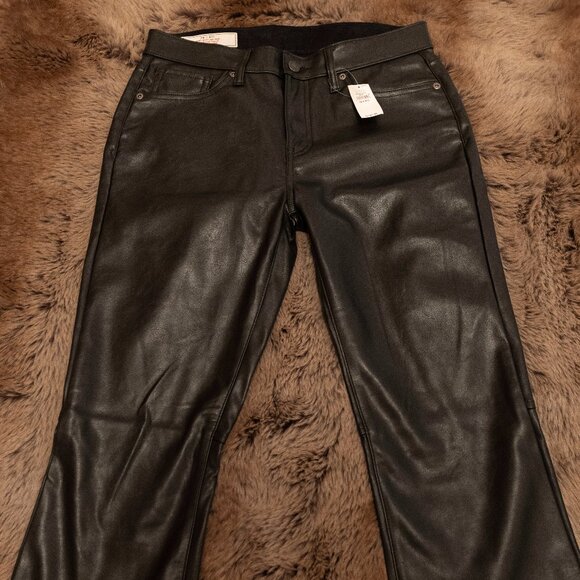 Vegan Leather Mid-Rise Pants - Picture 2 of 6